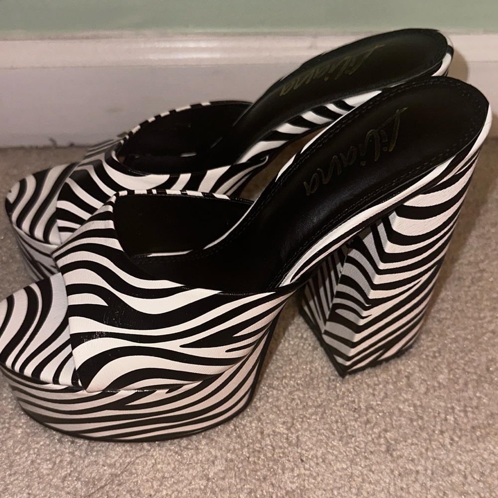 Black and White Platform Heels